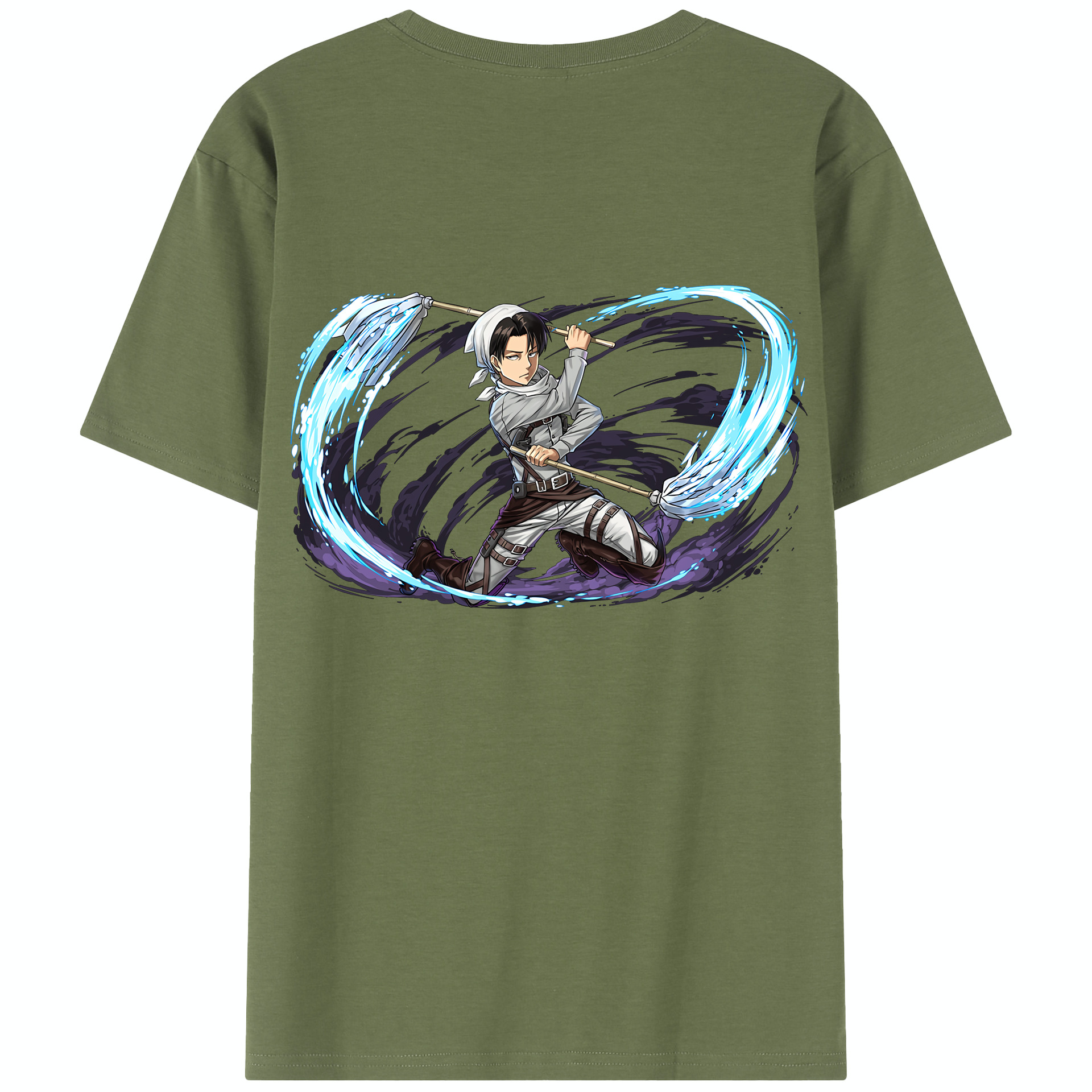 （画像用） 進撃の巨人 リヴァイ·アッカーマン Attack on Titan Levi Ackerman 綿100％半袖Tシャツ（背面プリント）